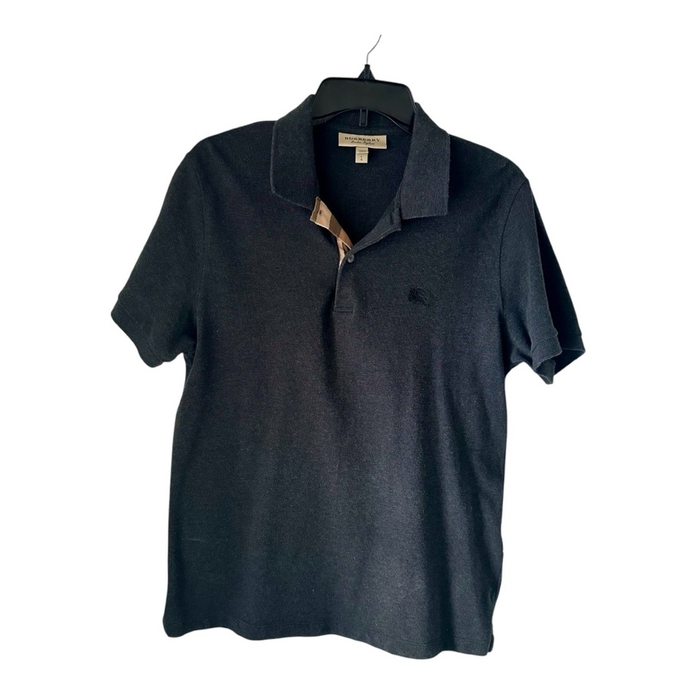 Burberry Men's Dark Charcoal Grey Cotton Polo Shirt
